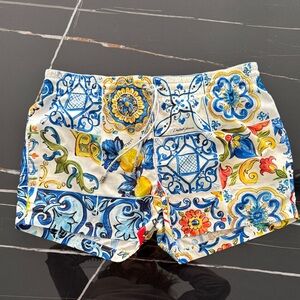 Dolce & Gabbana Blue and Yellow Patterned Men swimwear